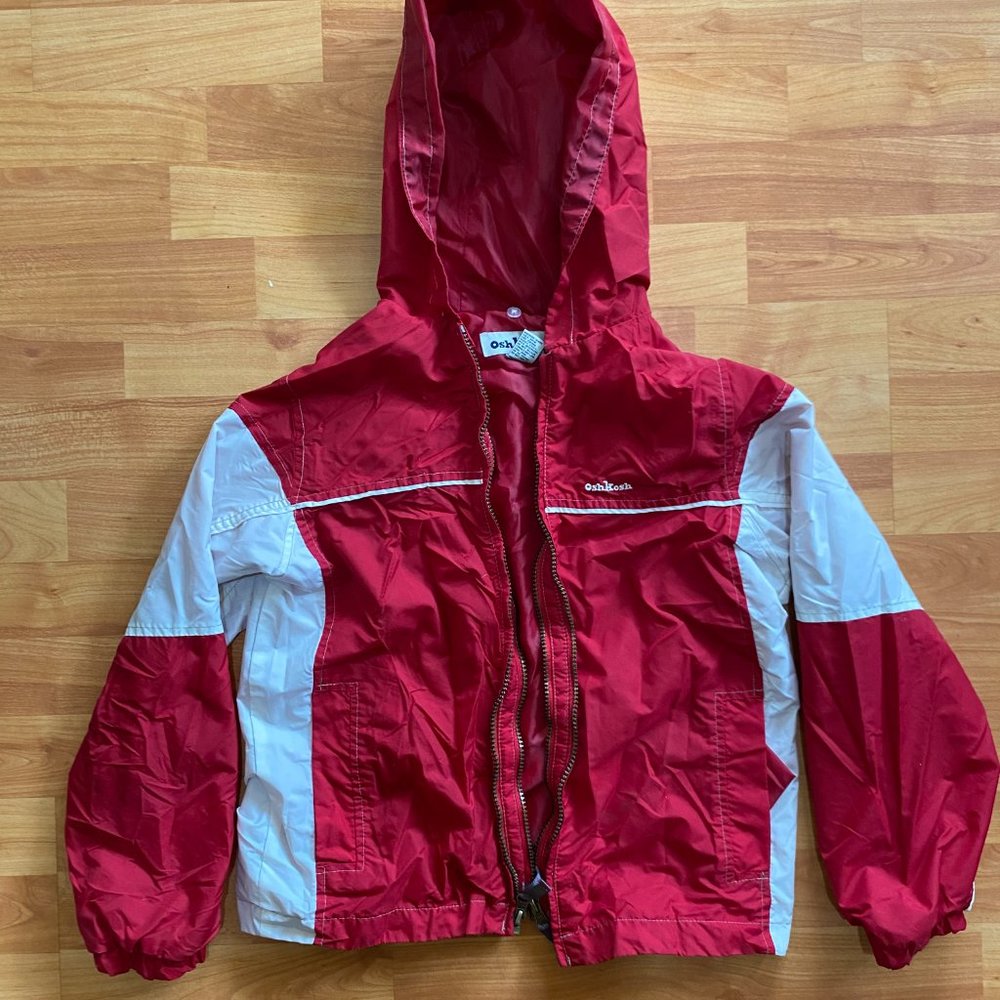 Red and White Oshkosh Windbreaker